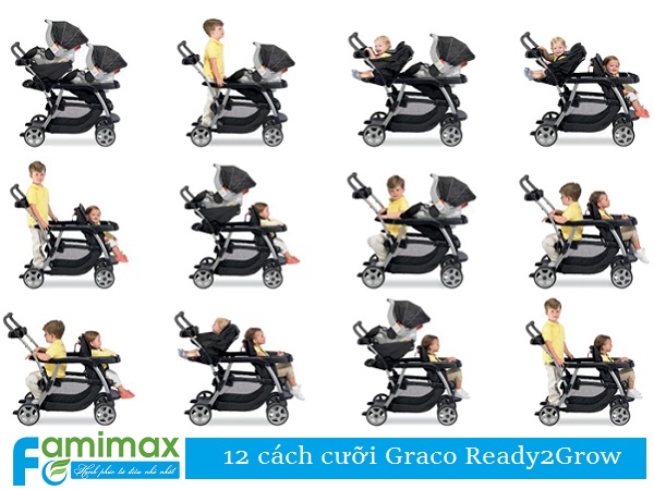Xe đẩy đôi Graco Ready2Grow có 12 cách sử dụng