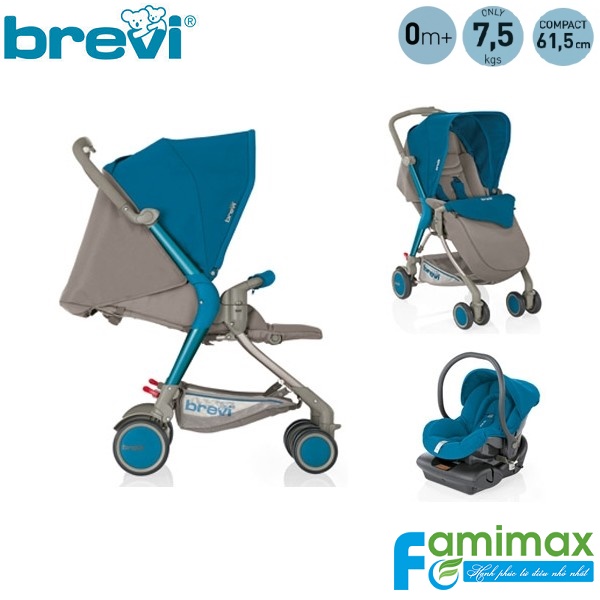 Xe đẩy em bé Brevi Boomerang BRE-715 màu xanh