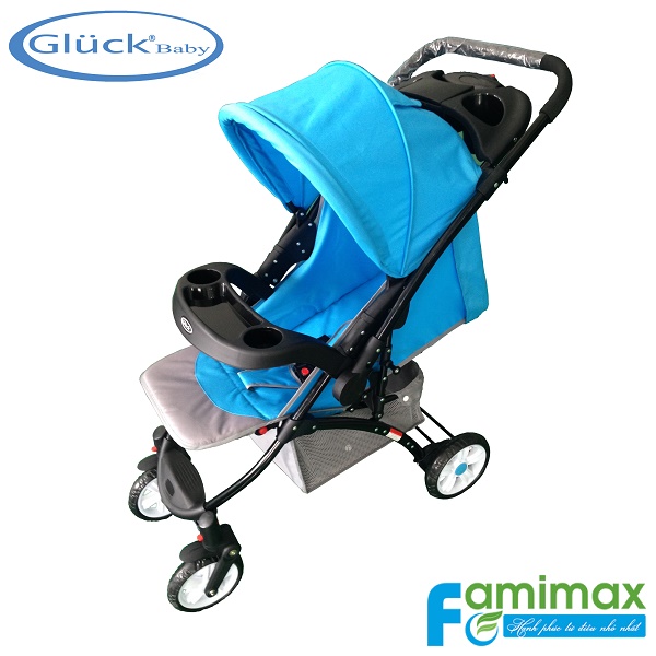 Xe đẩy em bé Gluck B22D màu xanh