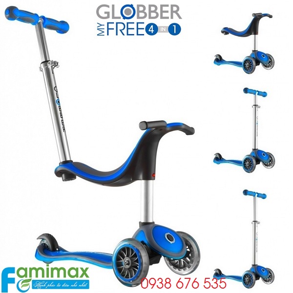 Xe scooter đẩy chân Globber My Free 4 in 1 Blue